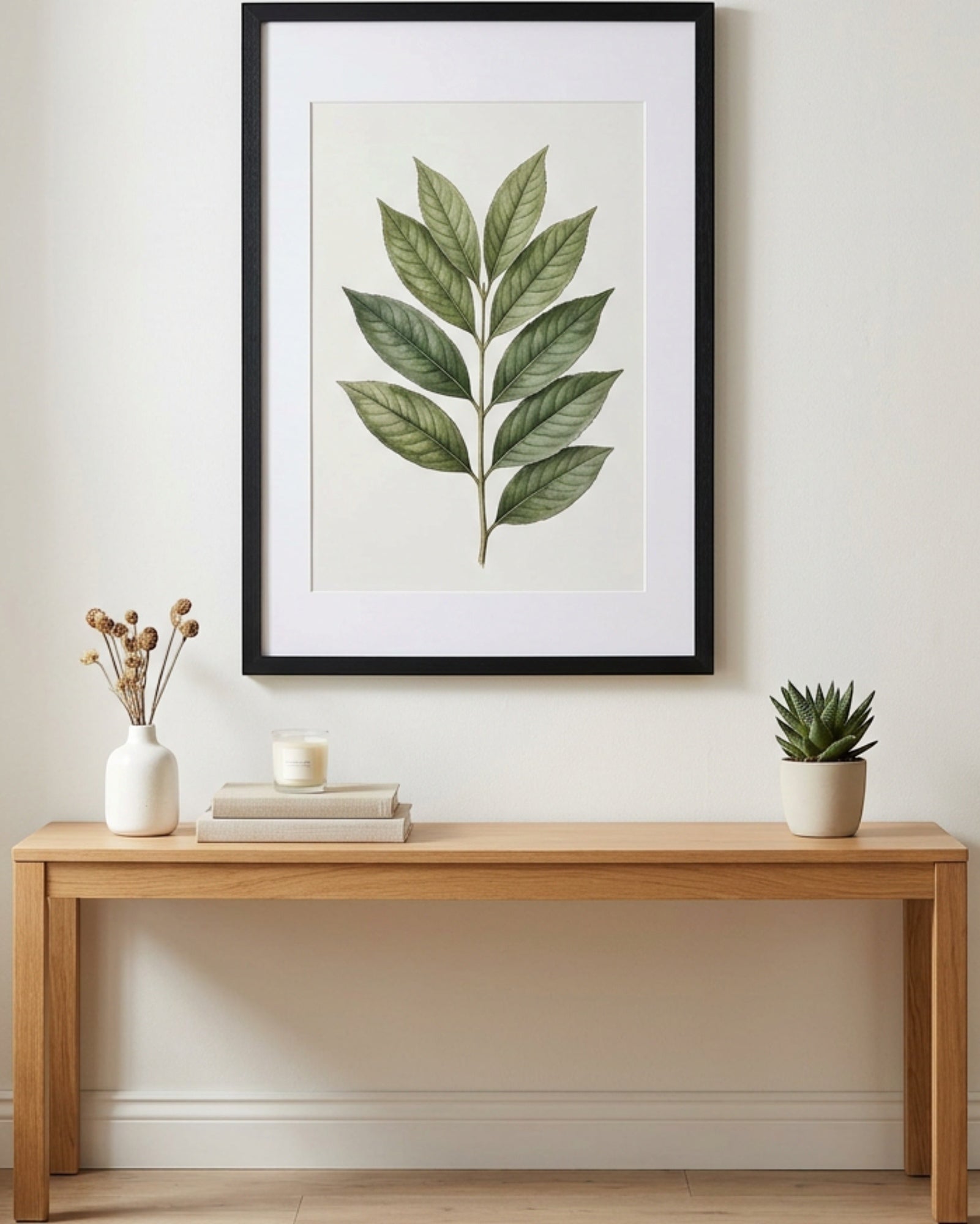 Nxzo Botanical Framed Wall Art 40 x 60 cm Black - Lifestyle view